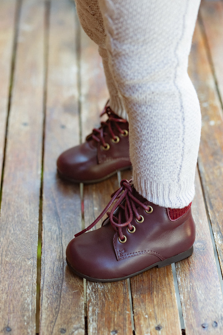 CORDUROY CUFF LACE SHOES