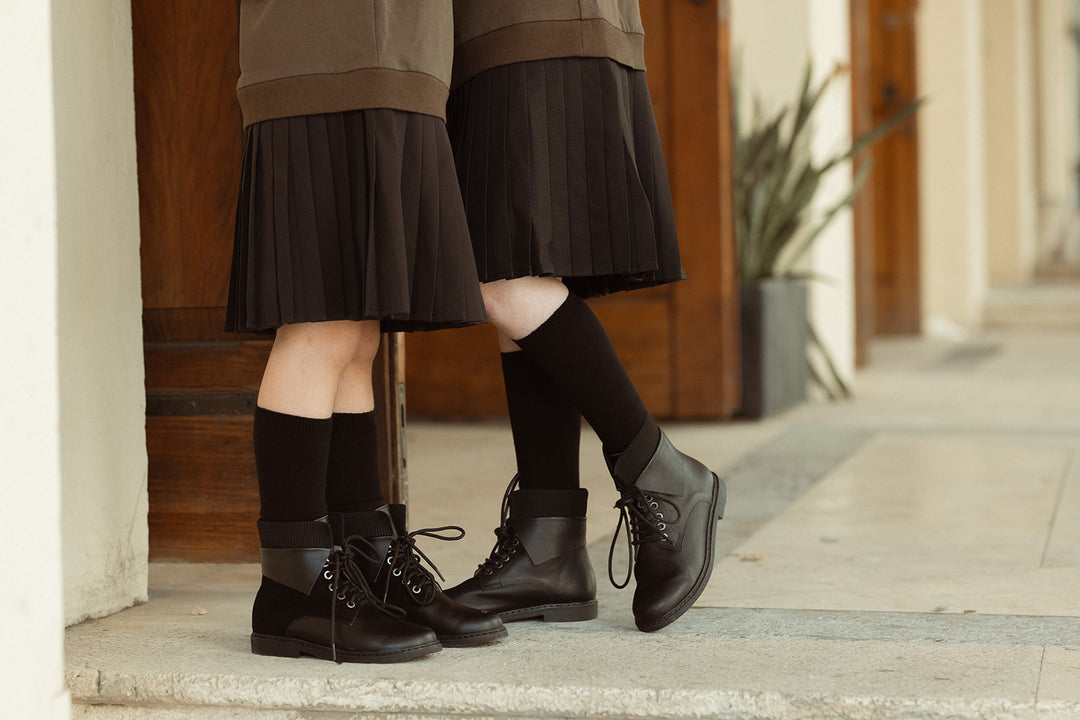 KNIT CUFF FOLD DETAIL BOOTIES