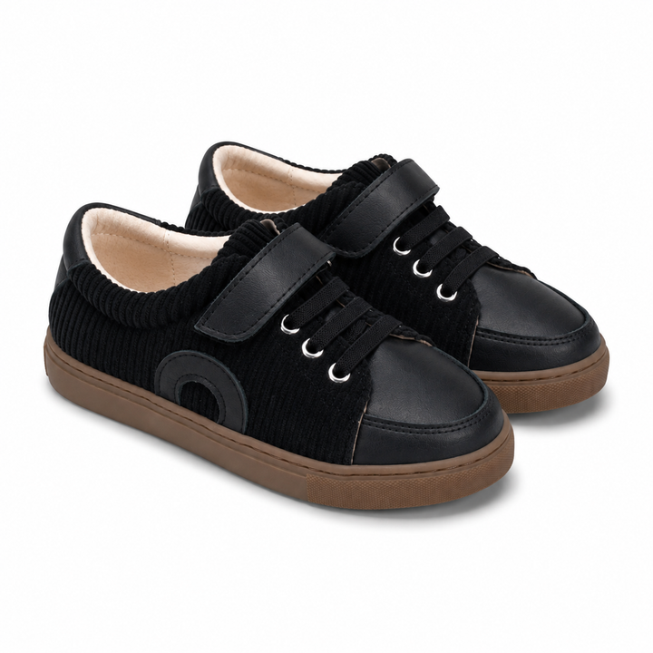 SNEAKERS WITH RUBBER LACES &amp; VELCRO CLOSURE