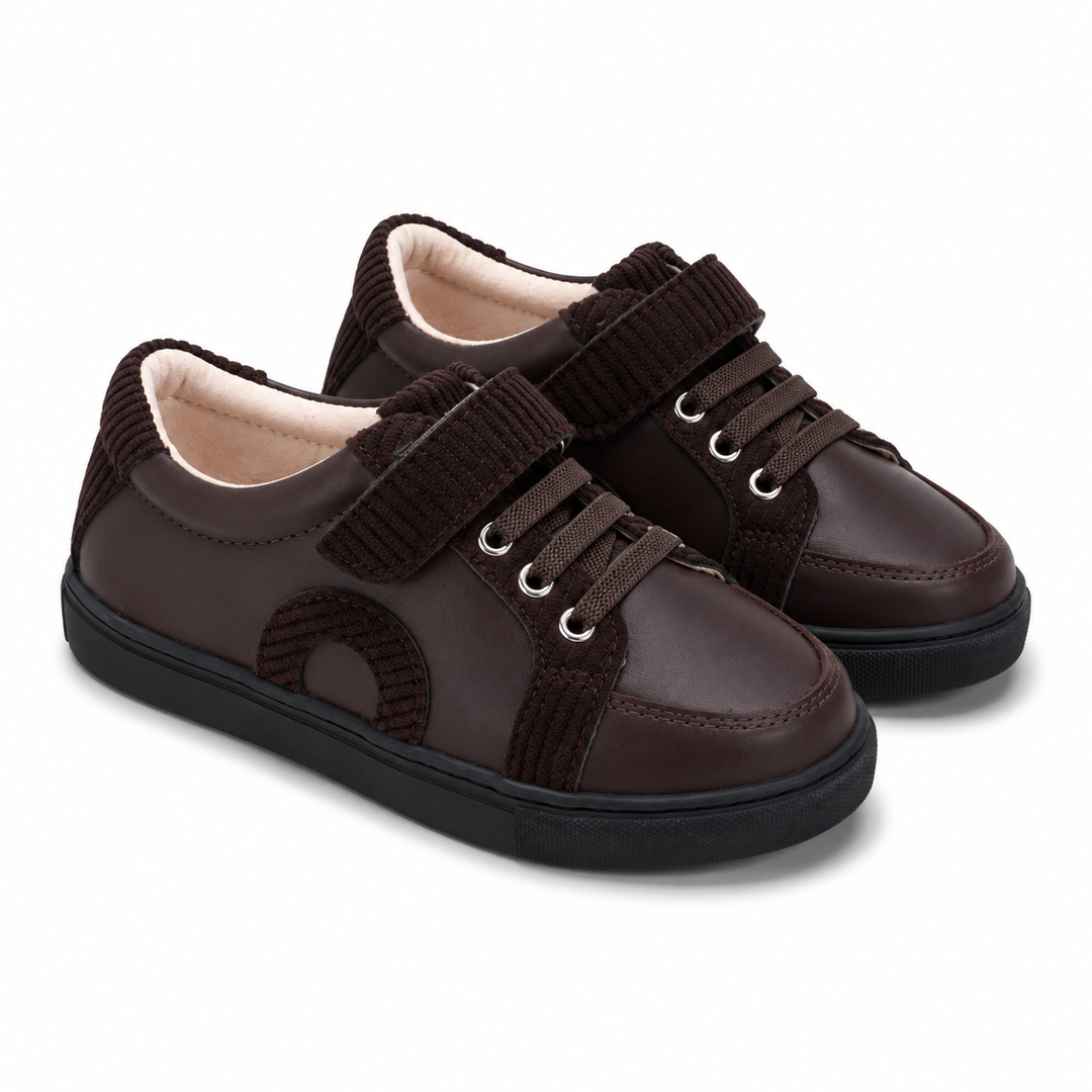 SNEAKERS WITH RUBBER LACES &amp; VELCRO CLOSURE