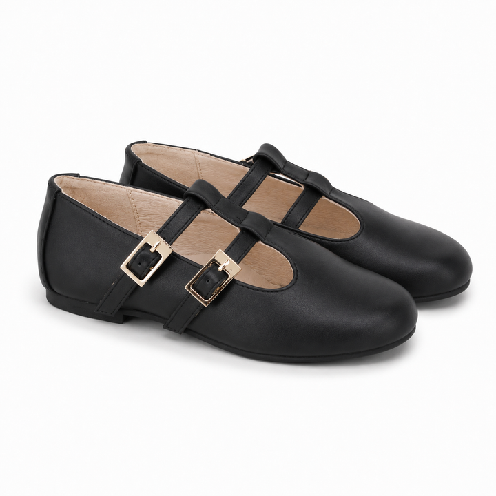 T-STRAP WITH TWO STRAPS &amp; BUCKLE