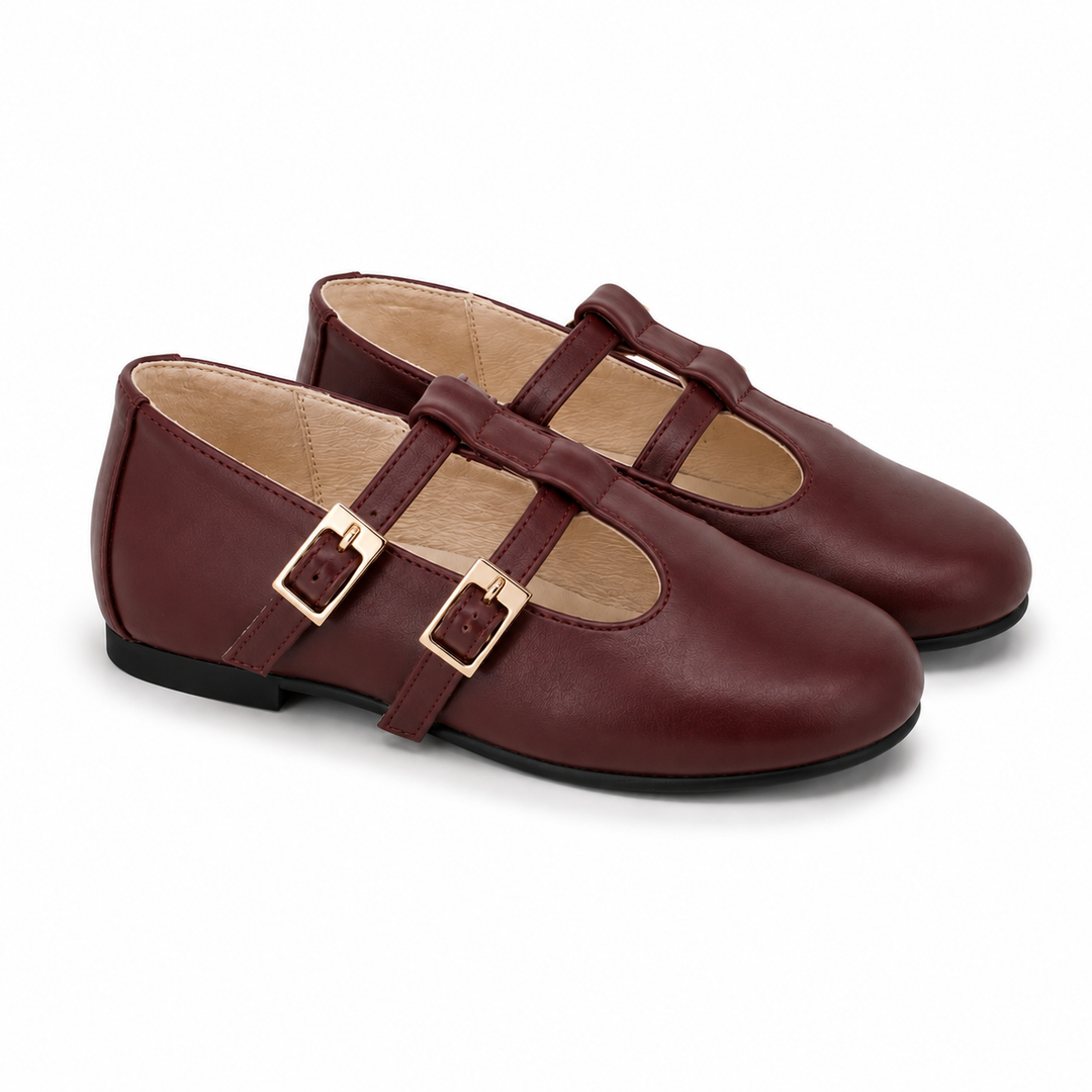 T-STRAP WITH TWO STRAPS &amp; BUCKLE