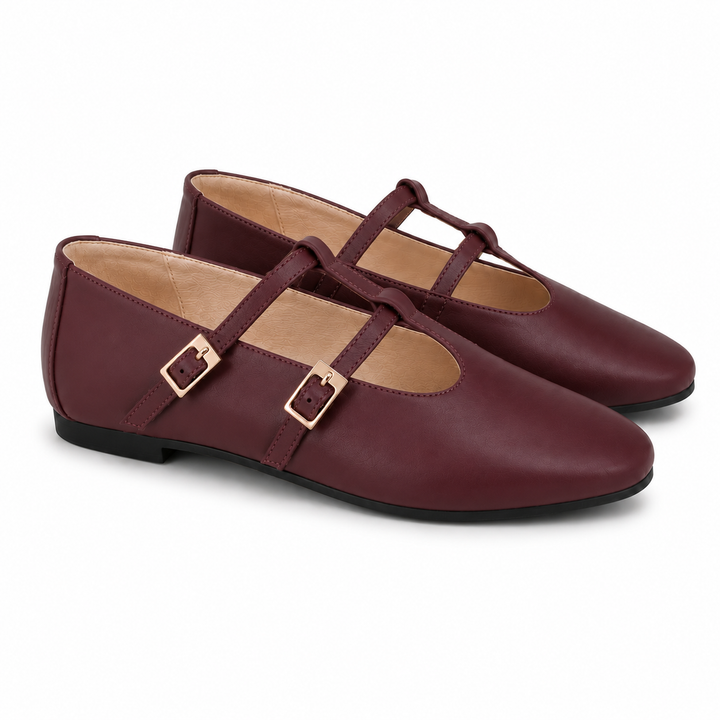 T-STRAP WITH TWO STRAPS &amp; BUCKLE