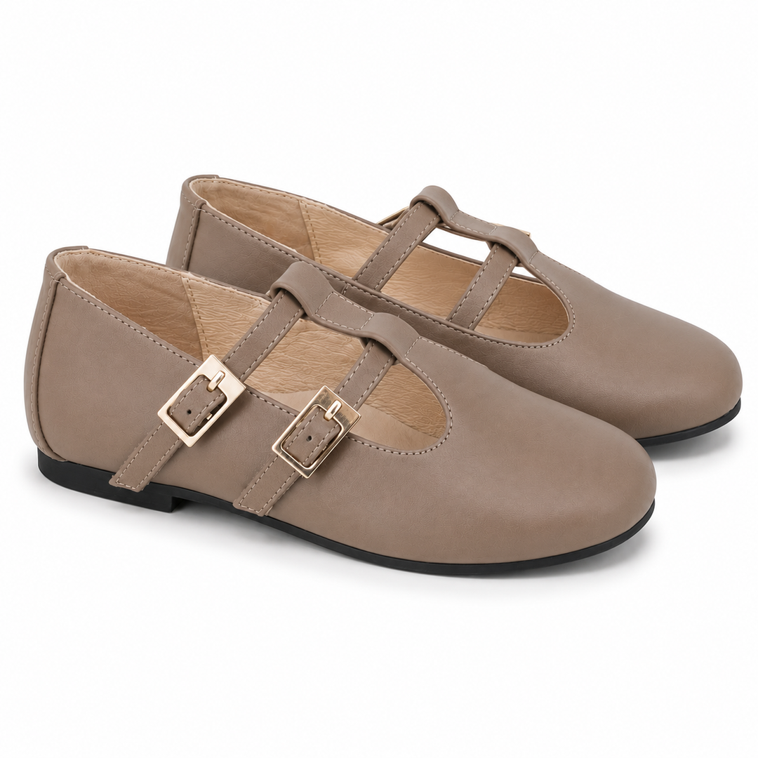 T-STRAP WITH TWO STRAPS &amp; BUCKLE