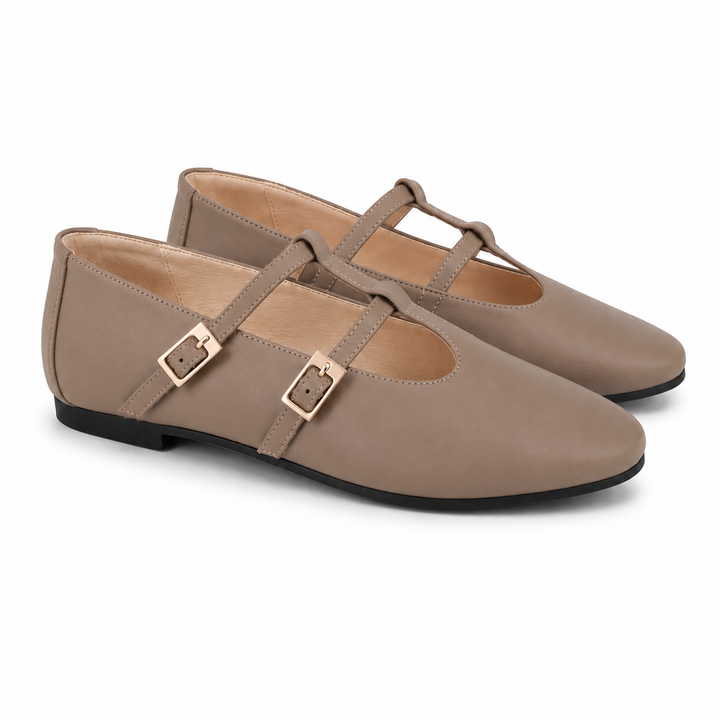 T-STRAP WITH TWO STRAPS &amp; BUCKLE