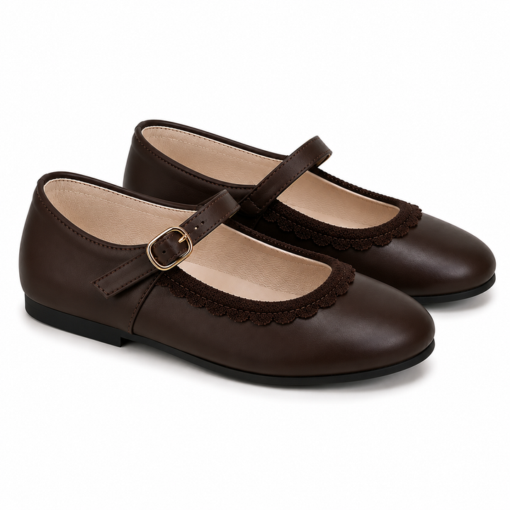 MARY JANE WITH WOOL TRIM &amp; BUCKLE CLOSURE