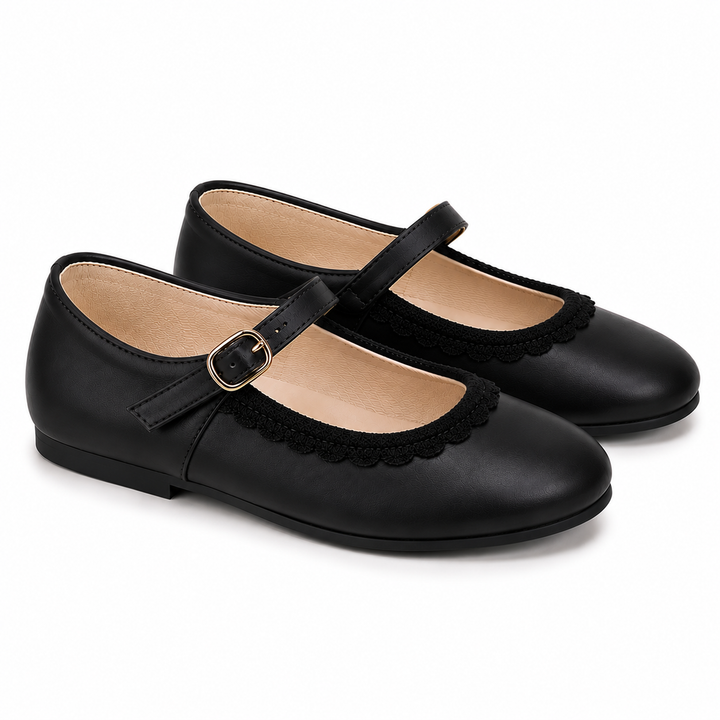 MARY JANE WITH WOOL TRIM &amp; BUCKLE CLOSURE