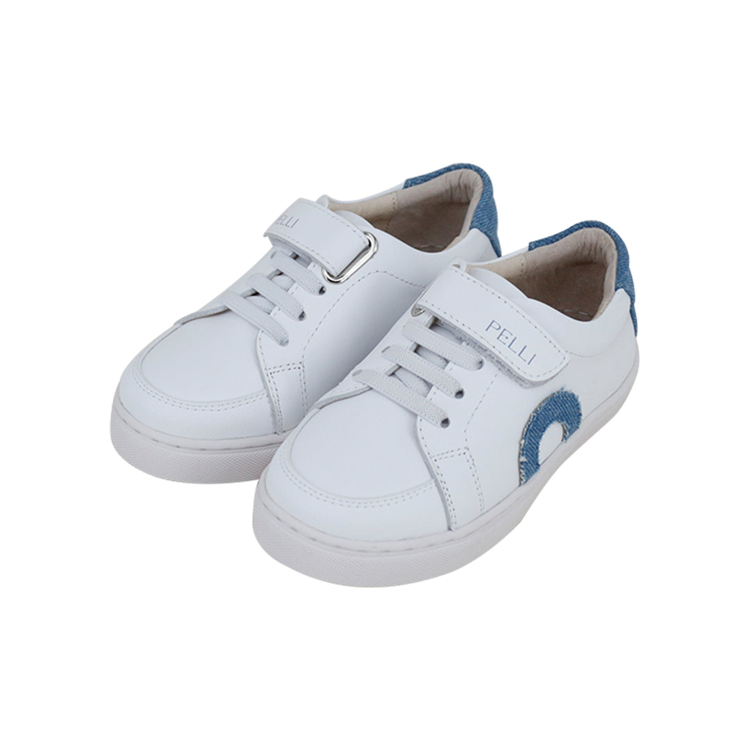 SNEAKERS WITH RUBBER LACES & VELCRO CLOSURE