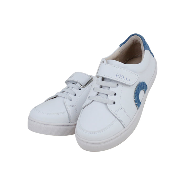 SNEAKERS WITH RUBBER LACES & VELCRO CLOSURE