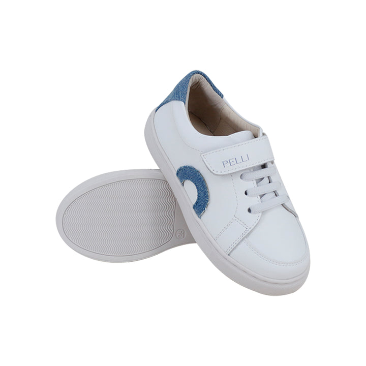 SNEAKERS WITH RUBBER LACES & VELCRO CLOSURE