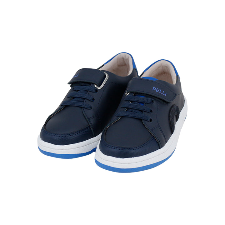 SNEAKERS WITH RUBBER LACES & VELCRO CLOSURE