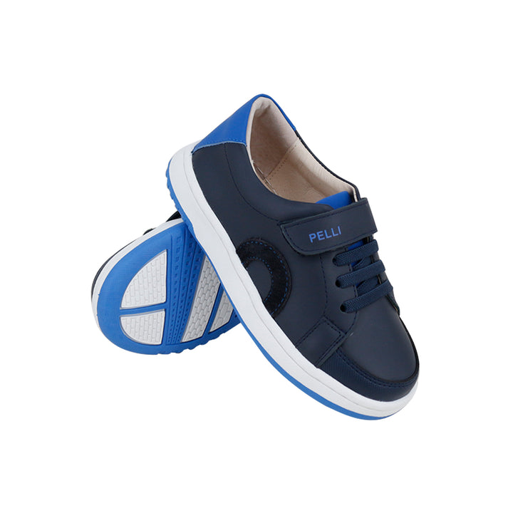 SNEAKERS WITH RUBBER LACES & VELCRO CLOSURE