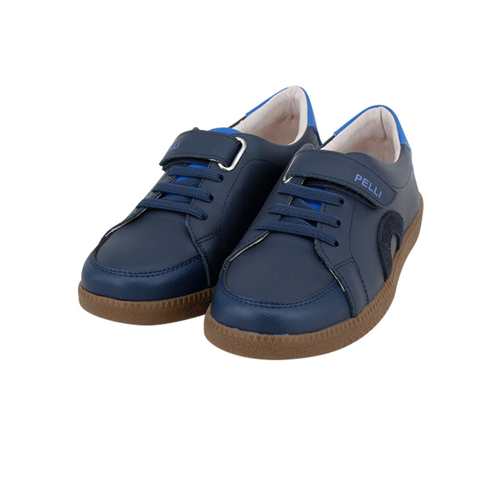 SNEAKERS WITH RUBBER LACES & VELCRO CLOSURE