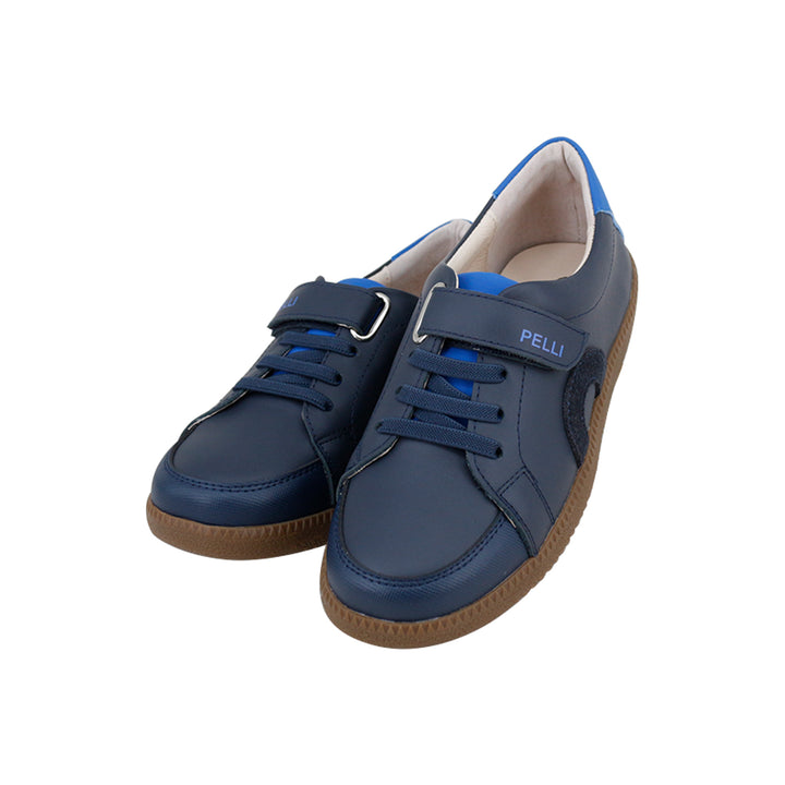 SNEAKERS WITH RUBBER LACES & VELCRO CLOSURE