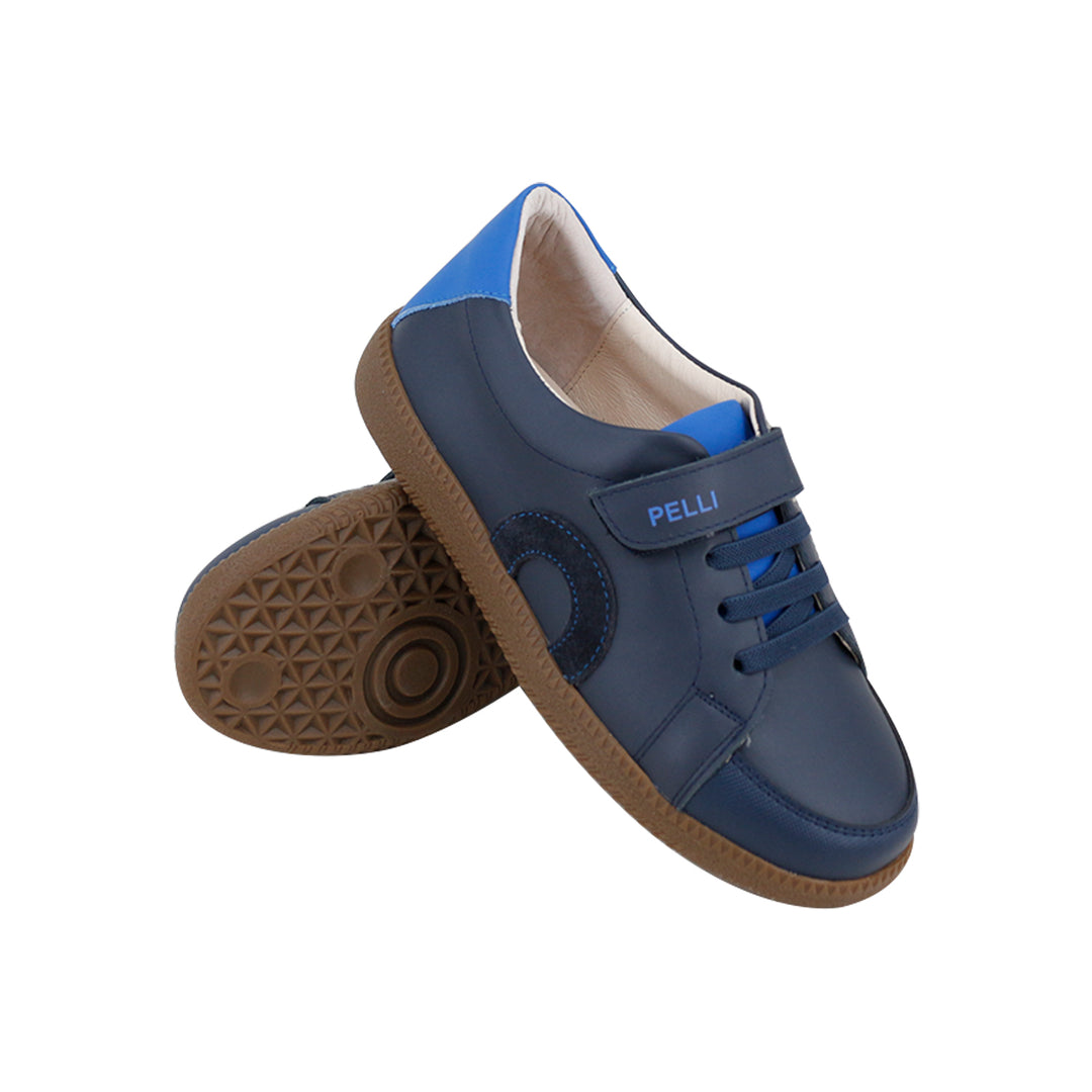 SNEAKERS WITH RUBBER LACES & VELCRO CLOSURE