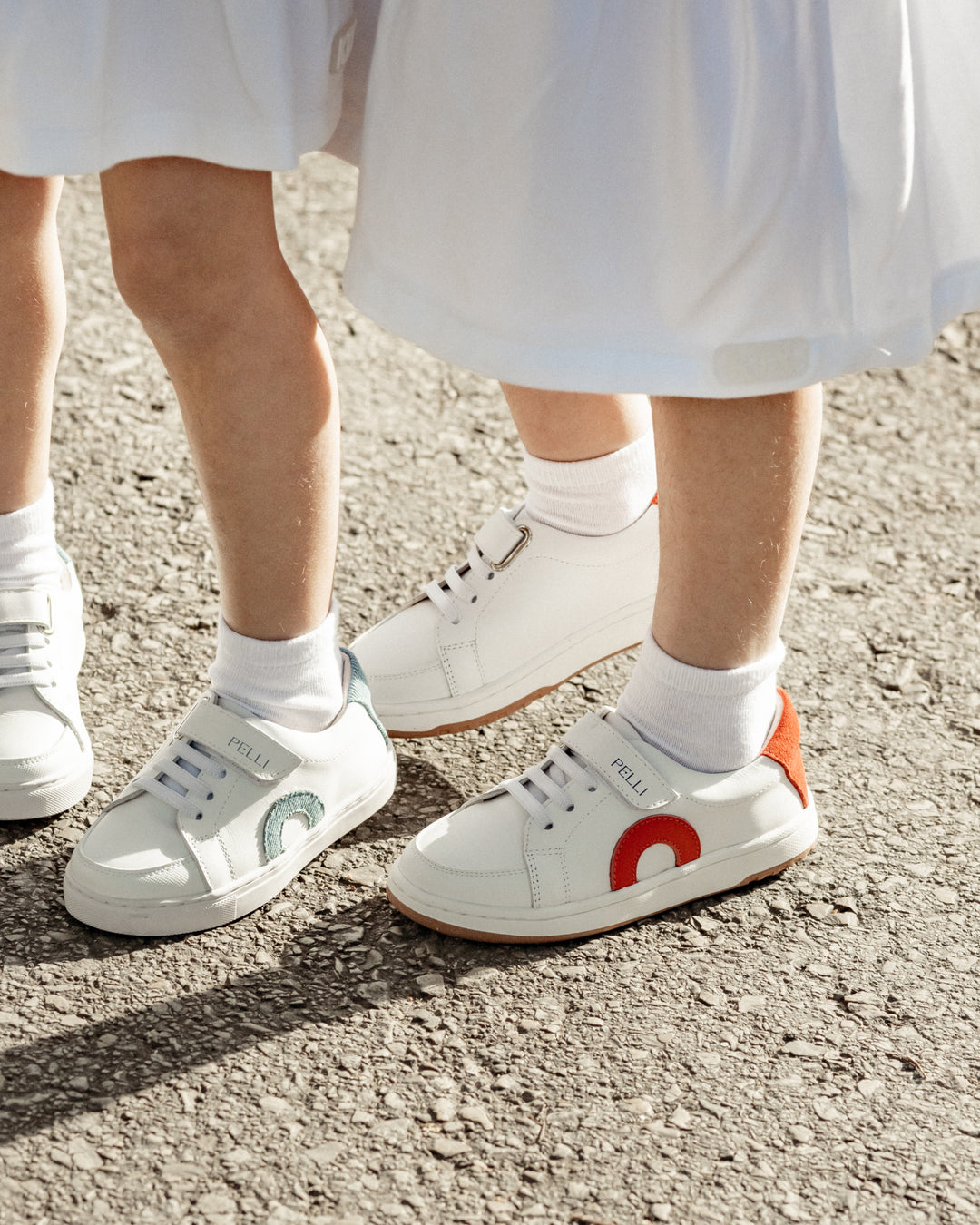 SNEAKERS WITH RUBBER LACES & VELCRO CLOSURE