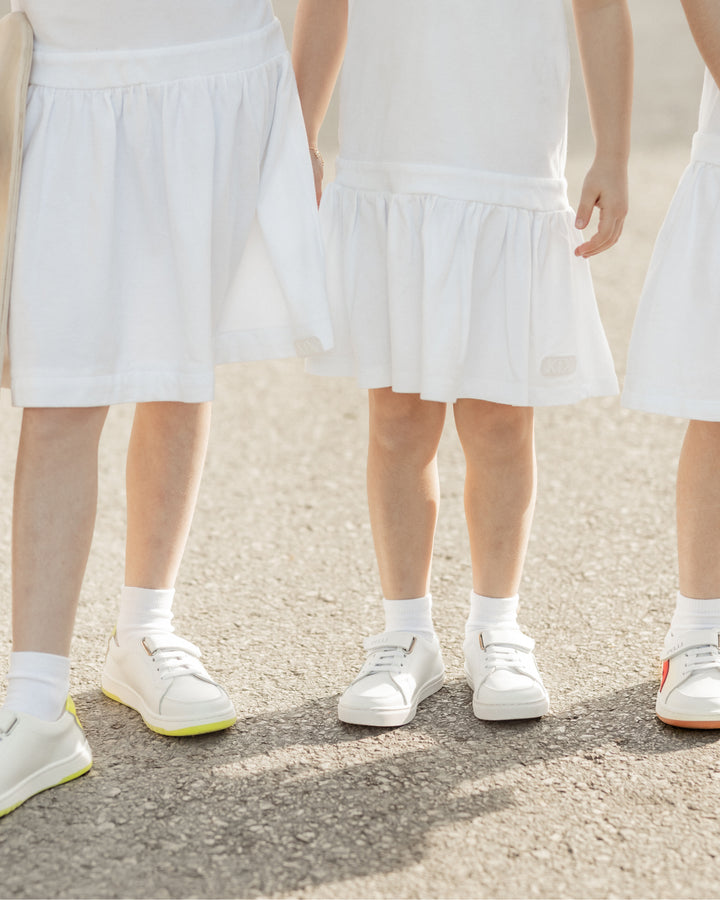 SNEAKERS WITH RUBBER LACES & VELCRO CLOSURE