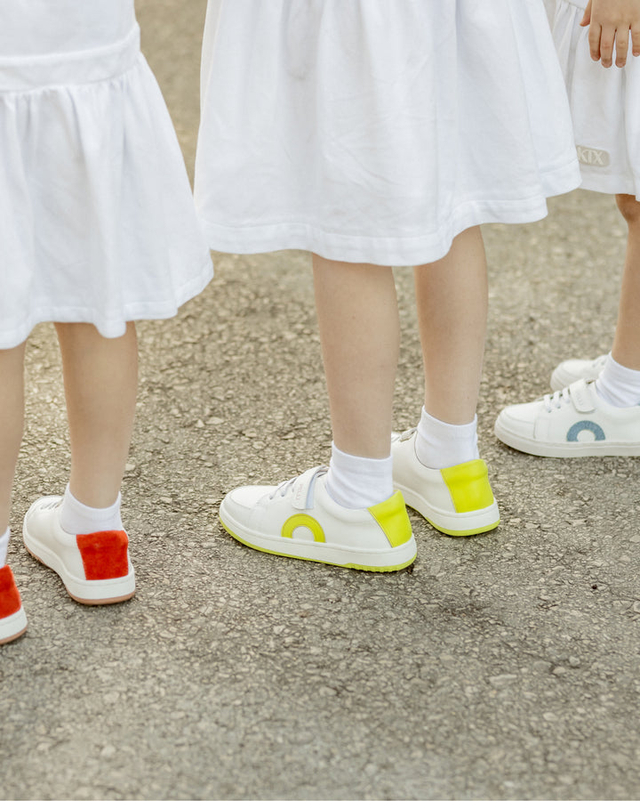 SNEAKERS WITH RUBBER LACES & VELCRO CLOSURE