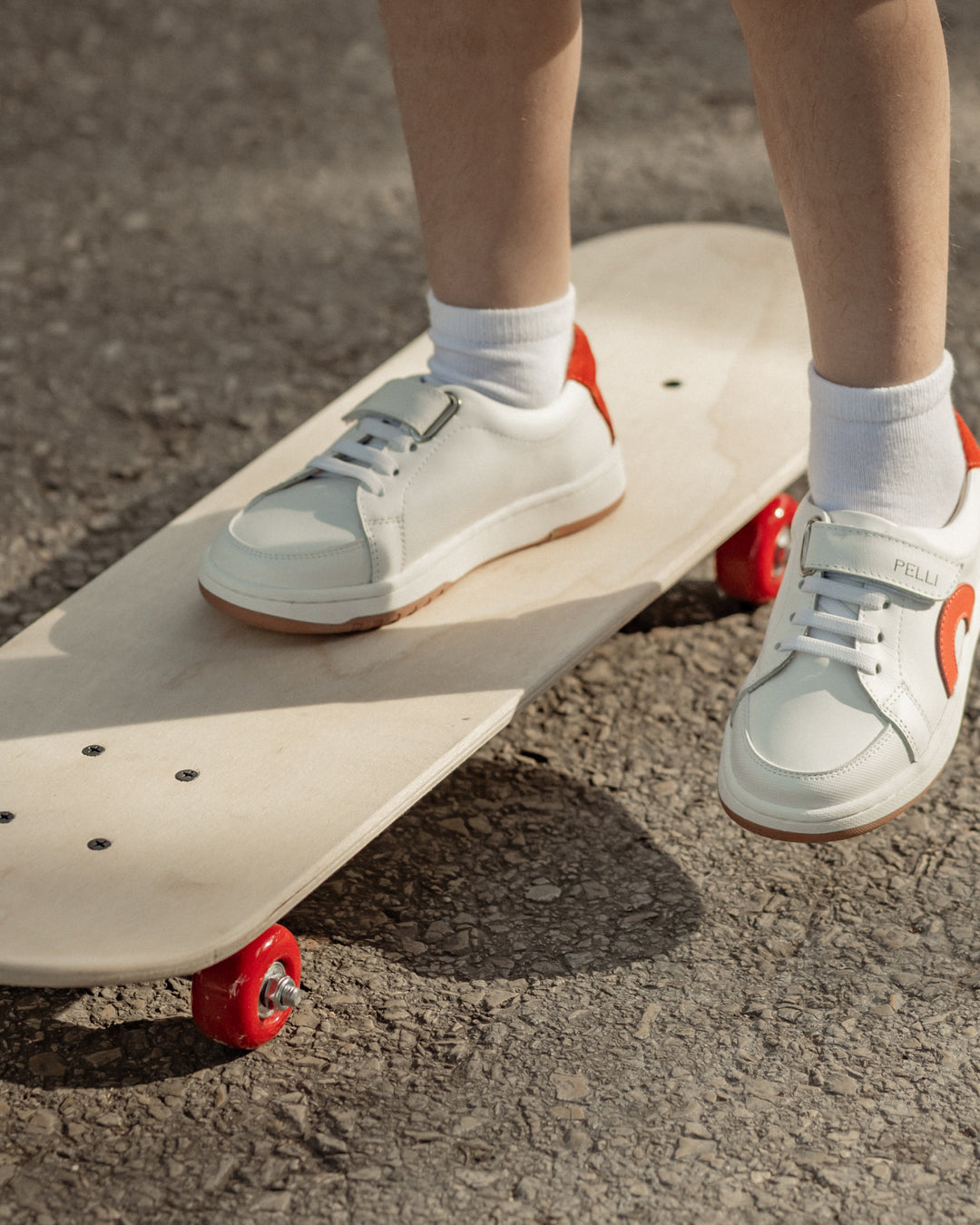 SNEAKERS WITH RUBBER LACES & VELCRO CLOSURE