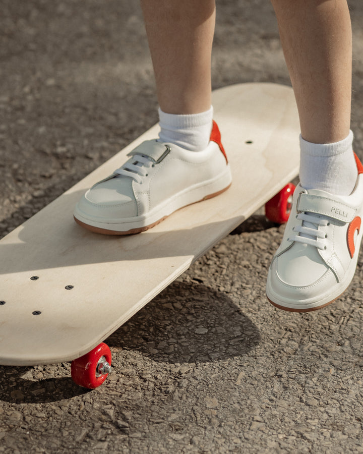 SNEAKERS WITH RUBBER LACES & VELCRO CLOSURE