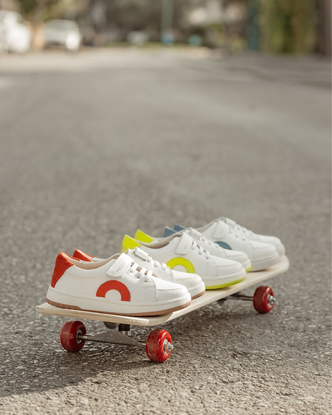 SNEAKERS WITH RUBBER LACES & VELCRO CLOSURE