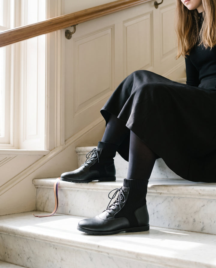 BOOTIES WITH KNIT SOCK