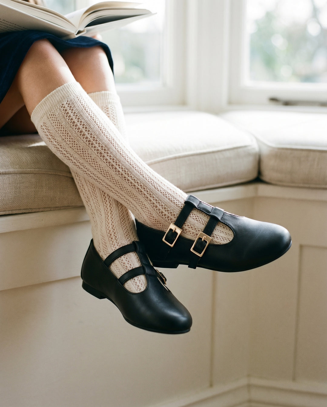T-STRAP WITH TWO STRAPS &amp; BUCKLE
