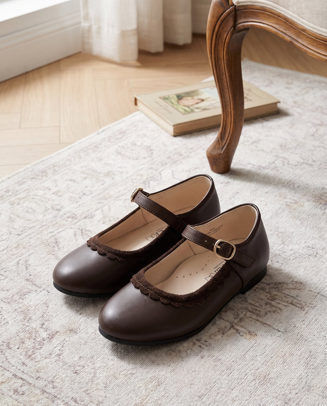 MARY JANE WITH WOOL TRIM &amp; BUCKLE CLOSURE