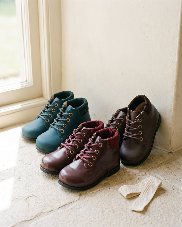 CORDUROY CUFF LACE SHOES