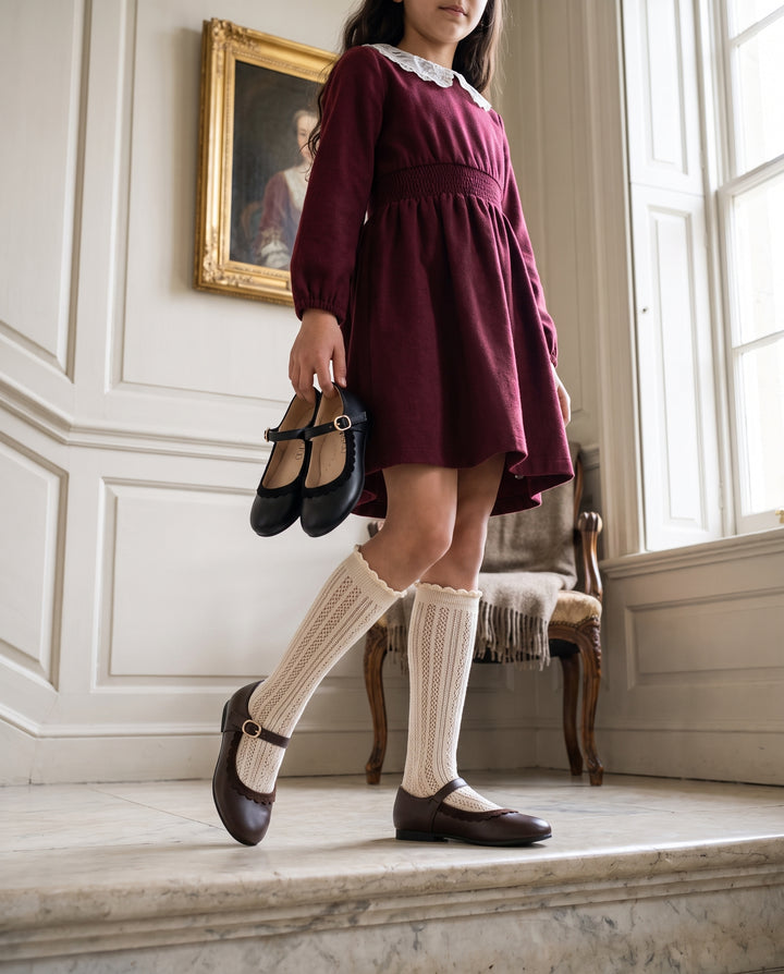 MARY JANE WITH WOOL TRIM &amp; BUCKLE CLOSURE