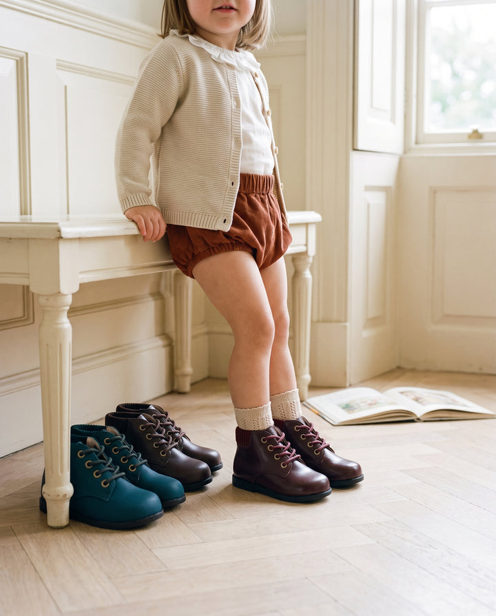 CORDUROY CUFF LACE SHOES