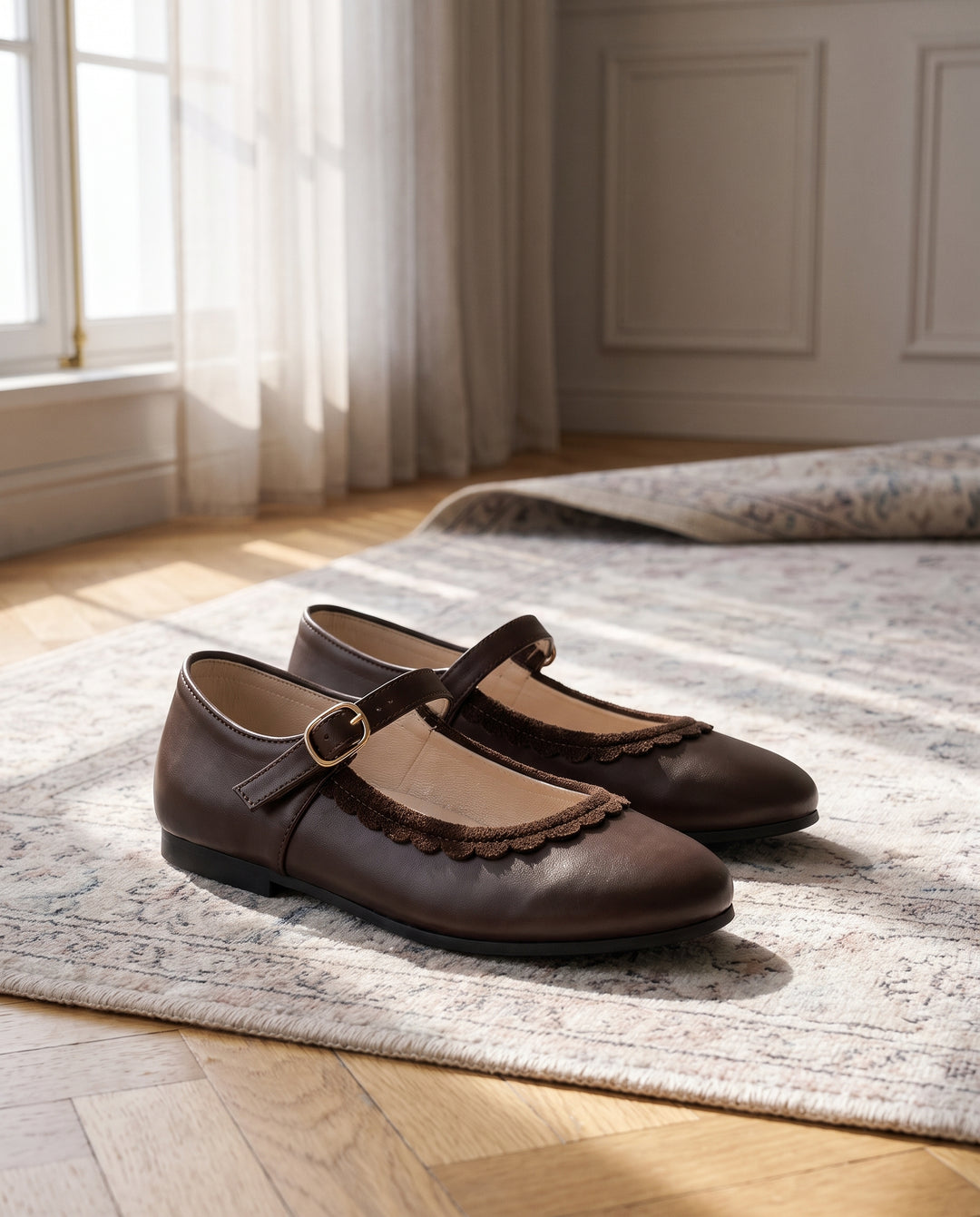 MARY JANE WITH WOOL TRIM &amp; BUCKLE CLOSURE