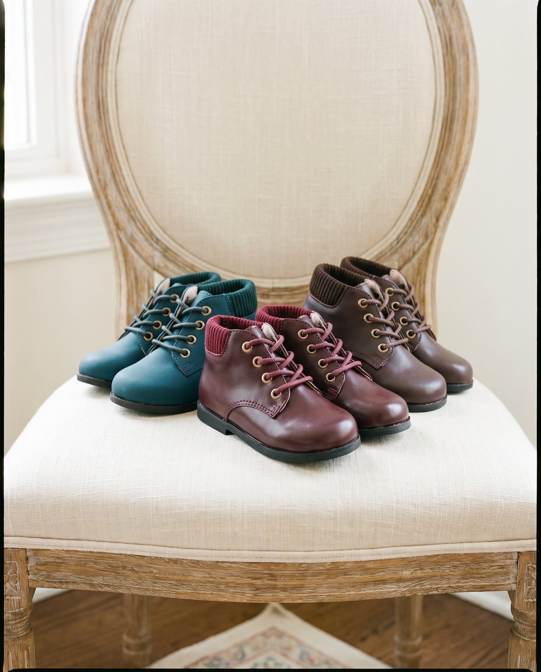 CORDUROY CUFF LACE SHOES