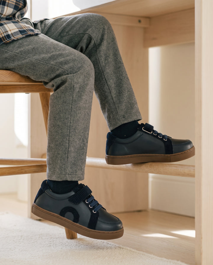 SNEAKERS WITH RUBBER LACES &amp; VELCRO CLOSURE