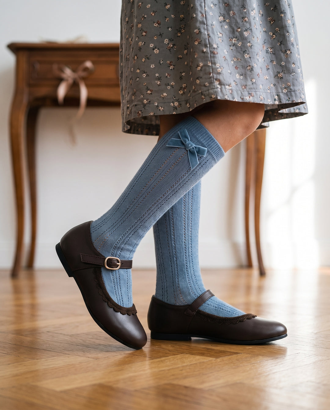 MARY JANE WITH WOOL TRIM &amp; BUCKLE CLOSURE