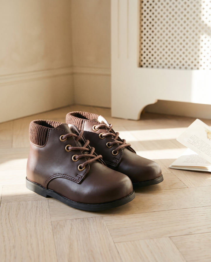 CORDUROY CUFF LACE SHOES